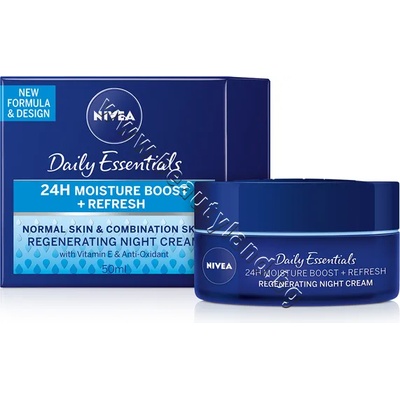 Nivea Нощен крем Nivea Essentials 24H Moisture Boost + Refresh Night Cream, p/n NI-81203 - Възстановяващ нощен крем за лице за нормална кожа (NI-81203)