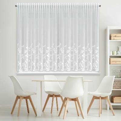 Vyšívaná záclona JUDY s riasiacou páskou 350x150cm - biela