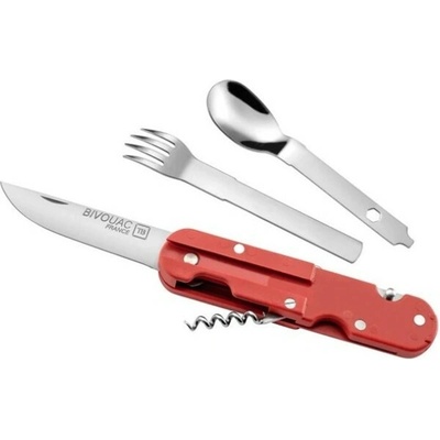 Bivouac French Knife Textile Pouch Fork and Spoon Red