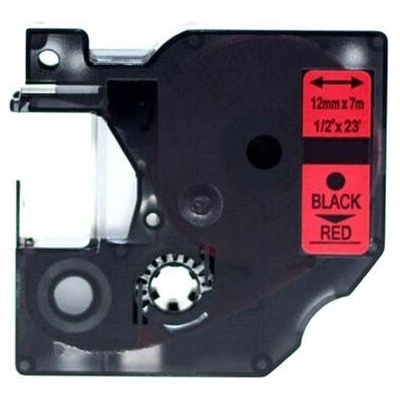Compatible Съвместима лента с Dymo 45017, S0720570, 12mm x 7m черен печат / червен фон (45017)