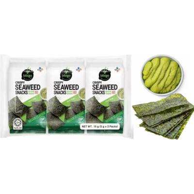 Bibigo chrumkavé morské riasy s wasabi 3 x 5 g