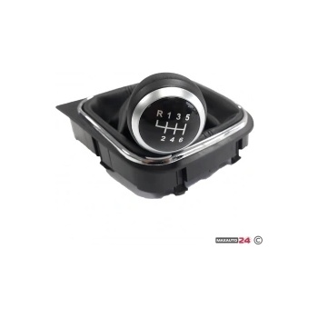 Paolo Топка за скоростен лост с маншон съвместима с VW Golf V/VI 03-12 с 6 скорости - черна