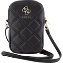 Guess PU Quilted 4G Metal Logo Wallet Phone Bag Zipper čierne