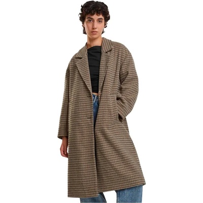 Urban classics Палто Urban classics Oversized Plaid coat - Brown (Union Beige / Black)