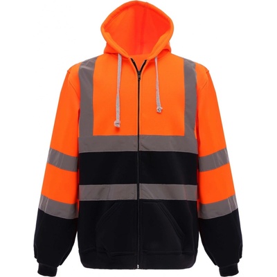 Yoko reflexní mikina na zip HVK07 Fluorescent Orange
