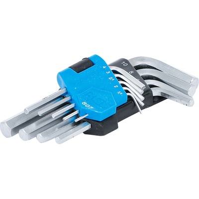 BGS Technic Sada zahnutých kľúčov krátke vnútorný šesťhran 1,5 - 10 mm 9-dielna BGS 807