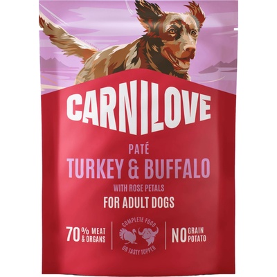 Carnilove Paté pre dospelých psov morka a byvol s lístkami ruže 300 g