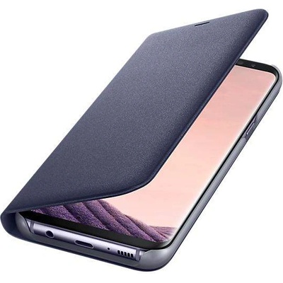 Samsung LED View Cover EF-NG950PVEGWW - оригинален кожен калъф през който виждате информация от дисплея за Samsung Galaxy S8 (виолетов)