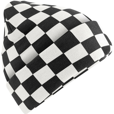 Beechfield čepice Checkerboard B 531 pletená black/soft