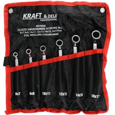 Kraft & Dele Dvojstranné očkové kľúče 6-17mm puzdro 6ks Sada KD10928