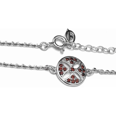 Zlatnictví Zlatíčko stříbrný náramek s českými granáty 970.00006