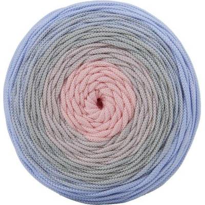 Manumi háčkovací polyesterová šňůra 5 mm ombré pastelová - 1 ks