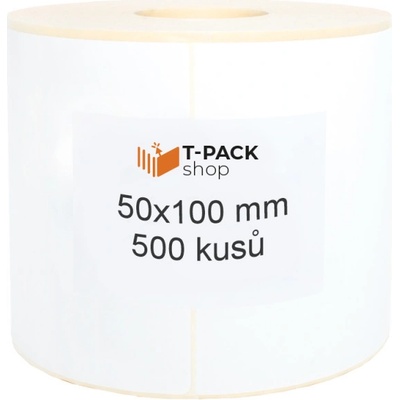 T-Pack ETE05010001 Termoetikety 50x100 mm bilé, návin 500ks, dutinka kotoučku 40mm