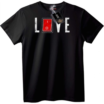 NOONEBRAND Тениска Любов с удивителен знак - 2XL, Black