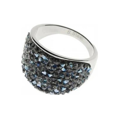 Aktual Ocelový prsten s krystaly Crystals from Swarovski BERMUDA BLUE LV1001 BB