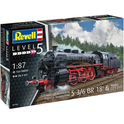 Revell Plastic ModelKit lokomotiva 02171 Express locomotive BR 02 & Tender 2'2'T30 1:87