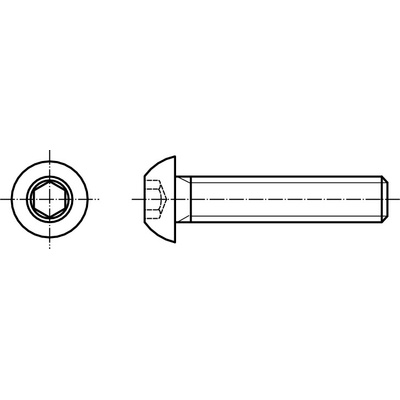 PROFISTYL ISO 7380 INBUS (IMBUS) šroub půlkulatá hlava vnitřní šestihran BUTTON nerez A2 Varianta: ISO 7380-1 imbus šroub půlkulatá hlava BUTTON nerez A2 M6x12
