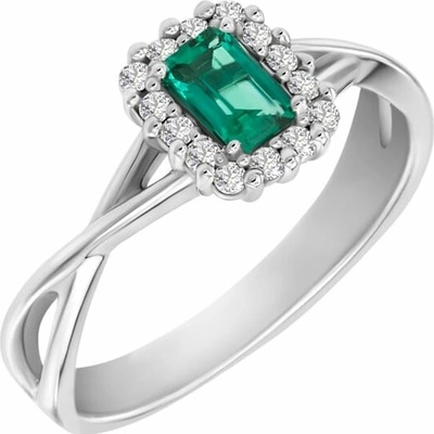 Eppi Jemný smaragdový prsten s diamanty Hali R32829