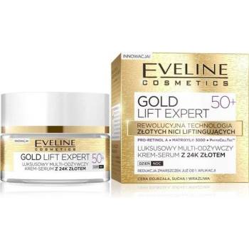 Eveline Cosmetics Gold Lift Expert Cream Serum 50+ Крем серум за лице със златни частици 50 ml