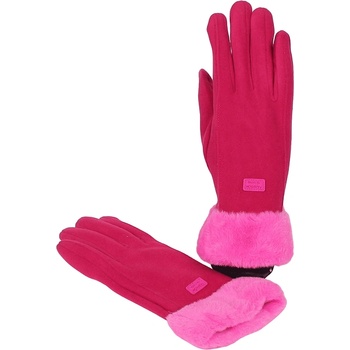 Image 1 of Топли дамски ръкавици в цикламено с пухче