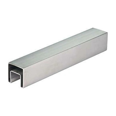 CROSO hranatá trubka s drážkou 40 x 40 x 1,5 mm, délka 5000 mm, nerez broušená V2A ( sada = 10ks )