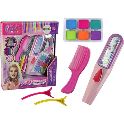 LEAN Toys Sada na malování vlasů barevné destičky a příslušenství pro děti od 6 let