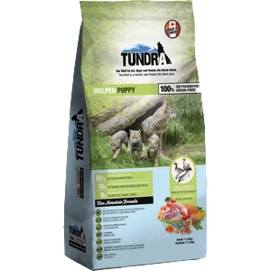 TUNDRA puppy - висококачествена храна за бременни, кърмещи и подрастващи кучета от всички породи, БЕЗ ЗЪРНО, с Патица, Пиле, Пуйка, Сьомга - 11, 34 кг, Германия - 16100