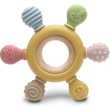 Lorelli Premium СИЛИКОНОВА ГРИЗАЛКА С БУК РУЛ natural yellow (10210900001)