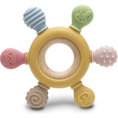 Lorelli Premium СИЛИКОНОВА ГРИЗАЛКА С БУК РУЛ natural yellow (10210900001)