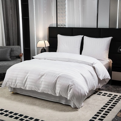 Textilomanie Hotelové obliečky z mikrovlákna JASMINE biele prúžok 2 70x90 140x220