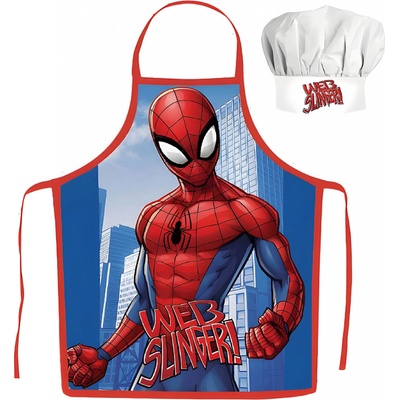 Marvel Chlapecká kuchařská zástěra s čepicí - Spiderman/Web slinger