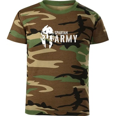 DRAGOWA детска тениска с къс ръкав Spartan Army, камуфлаж (7220)