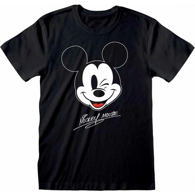 CurePink: pánské tričko Disney|Mickey Mouse: Mickey Face černá