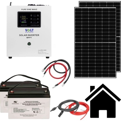 VSelektro Solární sestava VOLT Balkon II Kapacita AKU 2×200Ah Výkon FV 2×380Wp