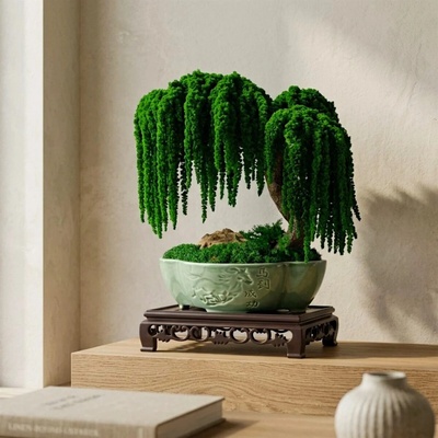 Stabilizovaný bonsai 25 cm. z amarantu a machu