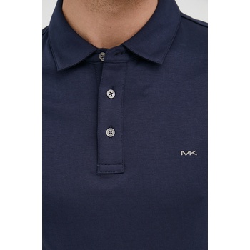 Michael Kors Памучна тениска с яка Michael Kors в тъмносиньо с изчистен дизайн (CB95FGVC93)