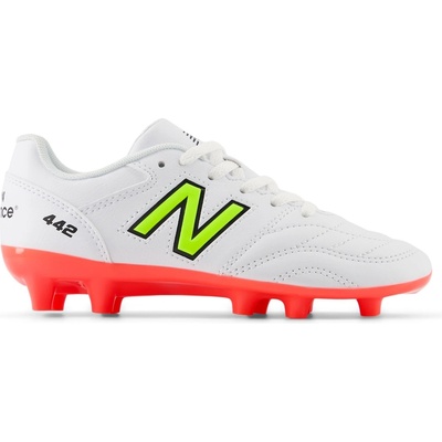 New Balance Юношески футболни бутонки New Balance 442 V2 Academy Juniors Firm Ground Football Boots - White/Volt