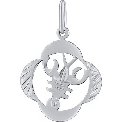 SILVEGO Strieborný prívesok znamenia zverokruhu Rak štvorlístok B10281S07