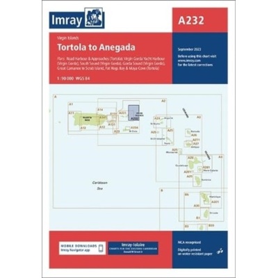 Imray Chart A232 - Tortola to Anegada Imray Sheet map folded