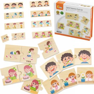 VIGA drevené puzzle zápasové aktivity pre deti
