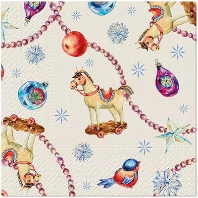 PAW Obrúsky L Horses And Baubles 33x33cm