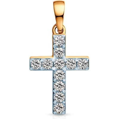 SAVICKI Висулка с кръстче Savicki: двуцветно злато, диаманти