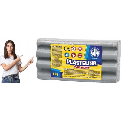 Astra Plastelína 1kg Šedá