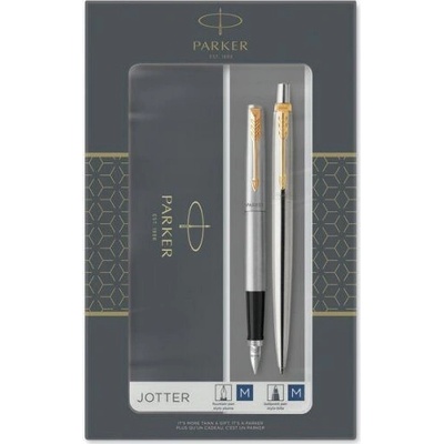 Parker 1501/1563257 Jotter Stainless Steel GT sada plnicího pera a tužky