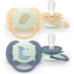 Philips Залъгалка Philips Avent Ultra Soft - Night, 6-18 м, 2 броя (SCF094/03) - ozone