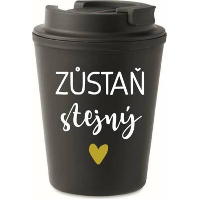 Giftela ZŮSTAŇ STEJNÝ černý termohrnek 300 ml
