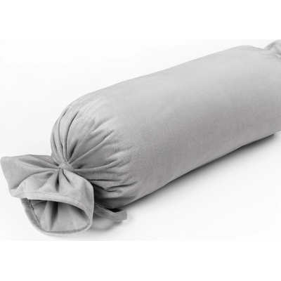 Biante Zamatový vankúš valec bonbon Velvet Prémium SVP-027 Svetlo sivý 15x40