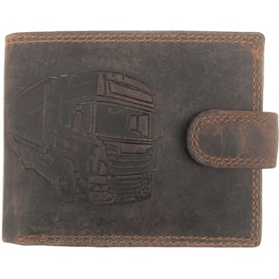 Truck panská kožená peněženka motiv kamion 895 hnědá