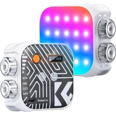 K&F Concept 6W RGB LED Camera Light, 2500–9900 K, CRI 96+, White K&F Concept