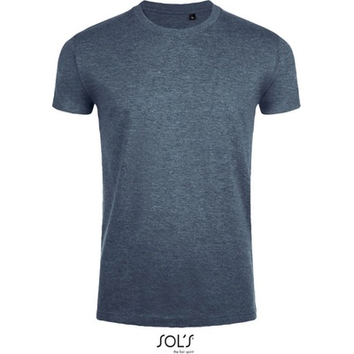SOL's Collection Tričko Imperial Fit slim fit krátký rukáv pánské Melír denim modrá